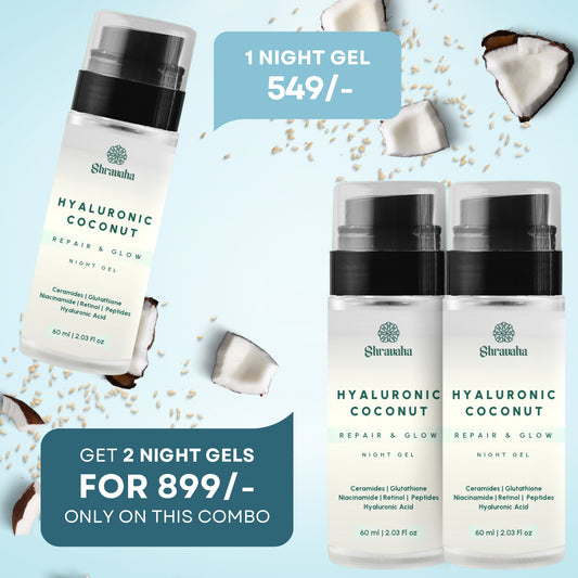 Hyaluronic Coconut Repair & Glow Night Gel Combo - (60& 60ml)