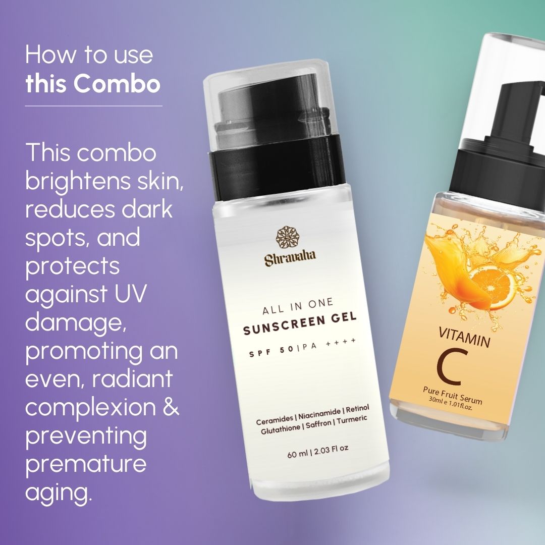 Sunscreen & Organic Vitamin C Combo : (60&30ml)