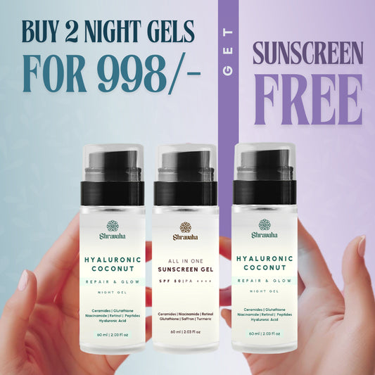 Two Hyaluronic Coconut Water Night Gel + 1 Sunscreen Free - 180 ml